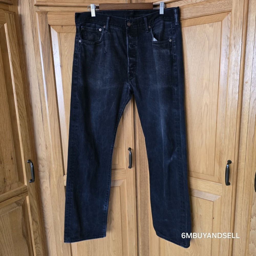 Levis 501 Original Fit Mens Faded Black Straight Leg Jeans W36 L32 00501-0638